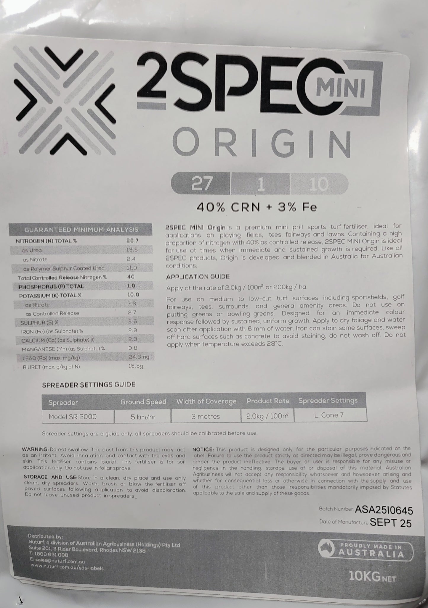 2Spec Origin Mini