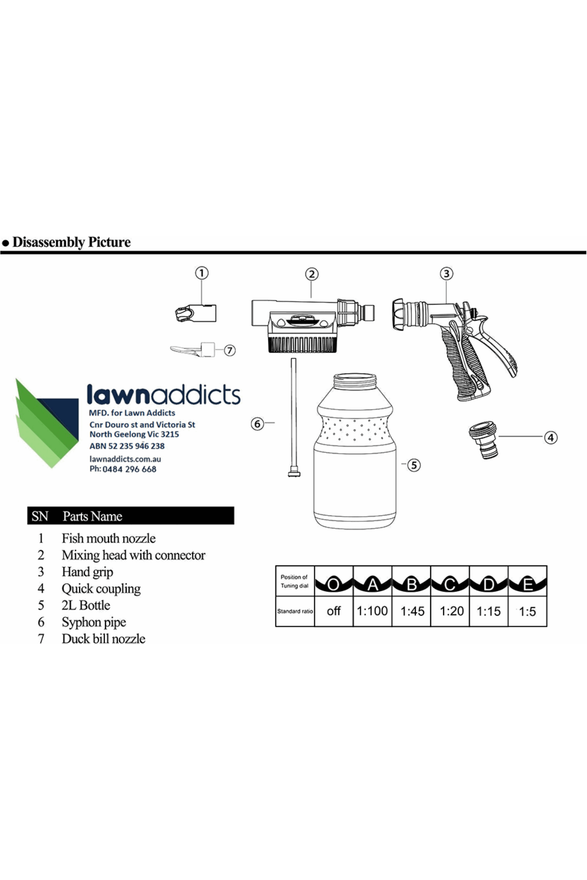 2L Hose On Sprayer with Shower Nozzle
